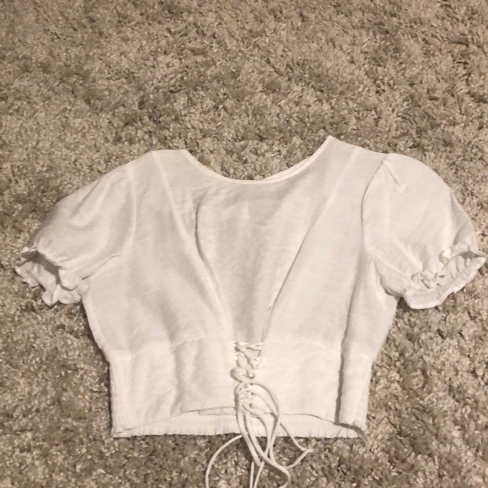 Cropped Peasant Top